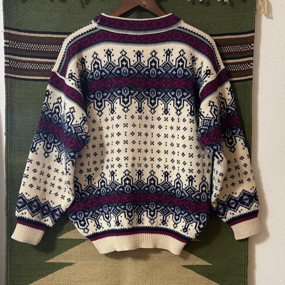 Dale of Norway Nordic Pattern Sweater Cream 100% wool made in Norway - Picture 9 of 13